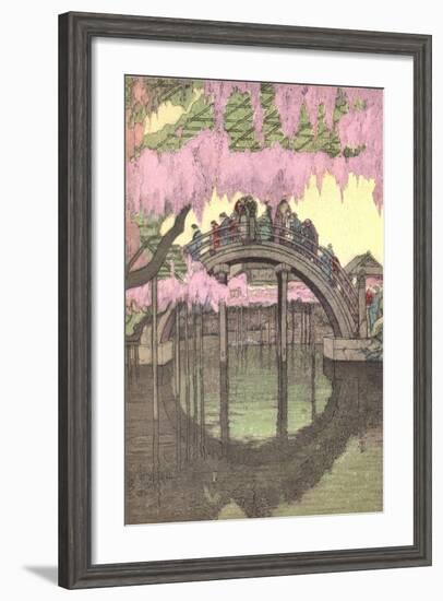 Hump-Backed Bridge, Kameido Tenjin-null-Framed Art Print