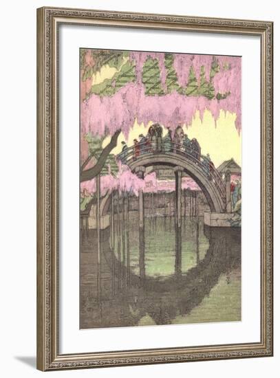 Hump-Backed Bridge, Kameido Tenjin-null-Framed Art Print