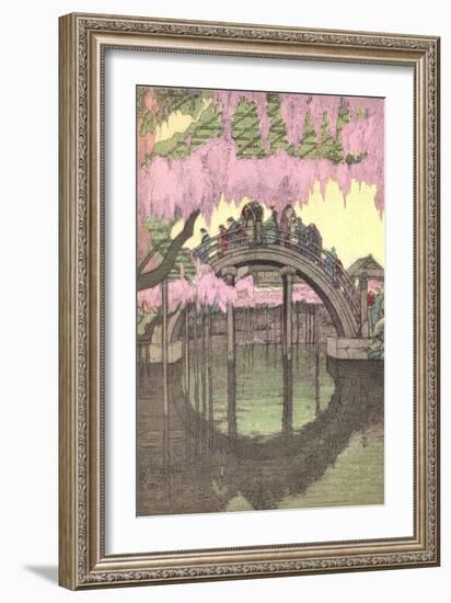 Hump-Backed Bridge, Kameido Tenjin-null-Framed Art Print