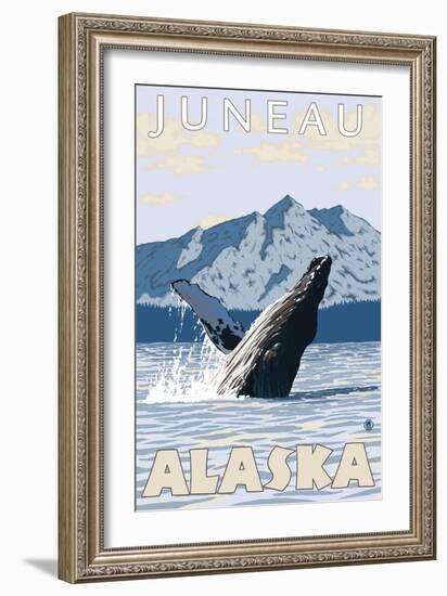 Humpback Whale, Juneau, Alaska-Lantern Press-Framed Art Print