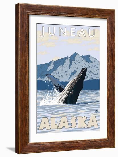 Humpback Whale, Juneau, Alaska-Lantern Press-Framed Art Print