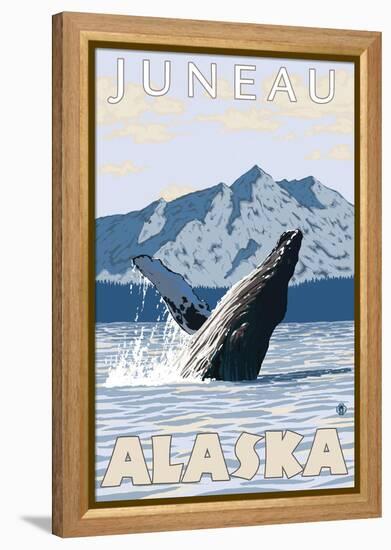 Humpback Whale, Juneau, Alaska-Lantern Press-Framed Stretched Canvas