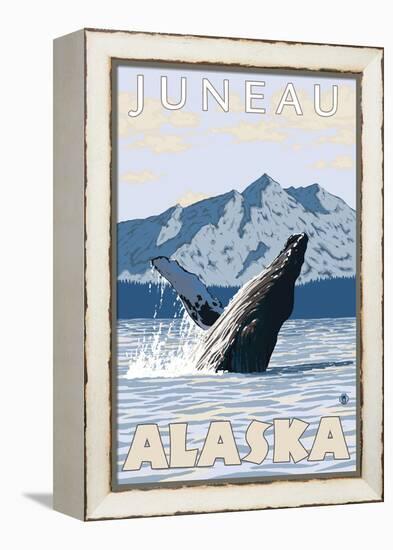 Humpback Whale, Juneau, Alaska-Lantern Press-Framed Stretched Canvas