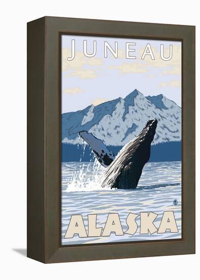 Humpback Whale, Juneau, Alaska-Lantern Press-Framed Stretched Canvas