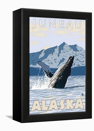 Humpback Whale, Juneau, Alaska-Lantern Press-Framed Stretched Canvas