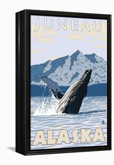 Humpback Whale, Juneau, Alaska-Lantern Press-Framed Stretched Canvas