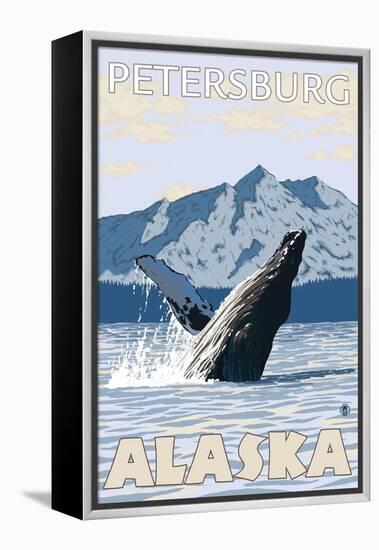 Humpback Whale, Petersburg, Alaska-Lantern Press-Framed Stretched Canvas