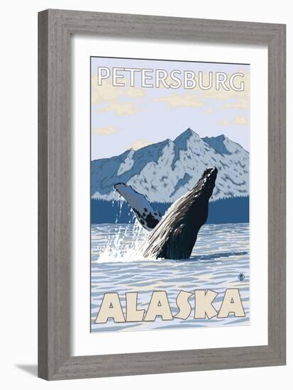 Humpback Whale, Petersburg, Alaska-Lantern Press-Framed Premium Giclee Print