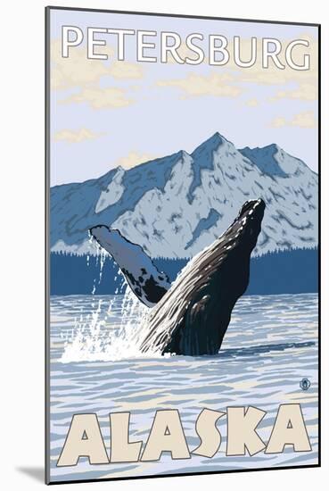 Humpback Whale, Petersburg, Alaska-Lantern Press-Mounted Art Print