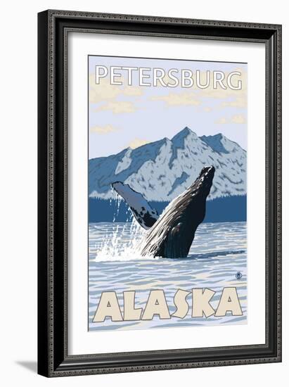 Humpback Whale, Petersburg, Alaska-Lantern Press-Framed Art Print