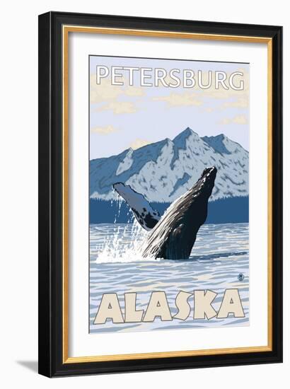 Humpback Whale, Petersburg, Alaska-Lantern Press-Framed Art Print