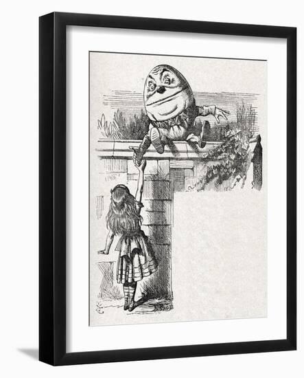 Humpty-Dumpty on the wall-John Tenniel-Framed Giclee Print