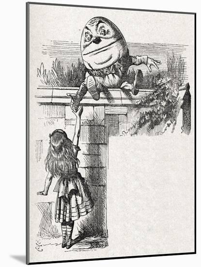 Humpty-Dumpty on the wall-John Tenniel-Mounted Giclee Print