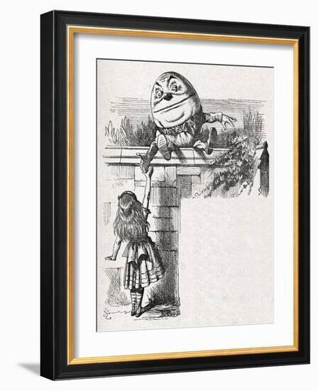 Humpty-Dumpty on the wall-John Tenniel-Framed Giclee Print