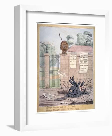 Humpty Dumpty Sat on a Wall..., 1821-Richard Dighton-Framed Giclee Print