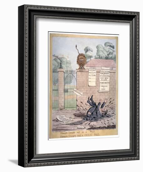 Humpty Dumpty Sat on a Wall..., 1821-Richard Dighton-Framed Giclee Print