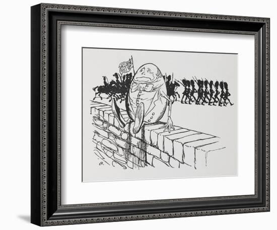 Humpty Dumpty Sat On a Wall-Arthur Rackham-Framed Giclee Print