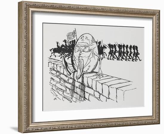 Humpty Dumpty Sat On a Wall-Arthur Rackham-Framed Giclee Print