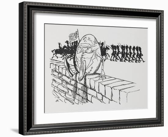 Humpty Dumpty Sat On a Wall-Arthur Rackham-Framed Giclee Print