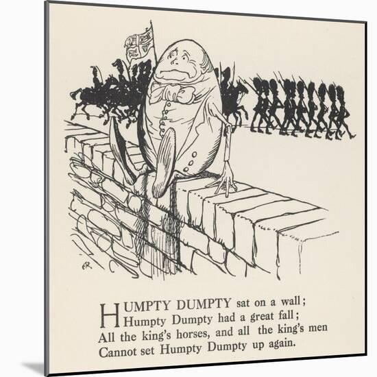 Humpty Dumpty-Arthur Rackham-Mounted Art Print