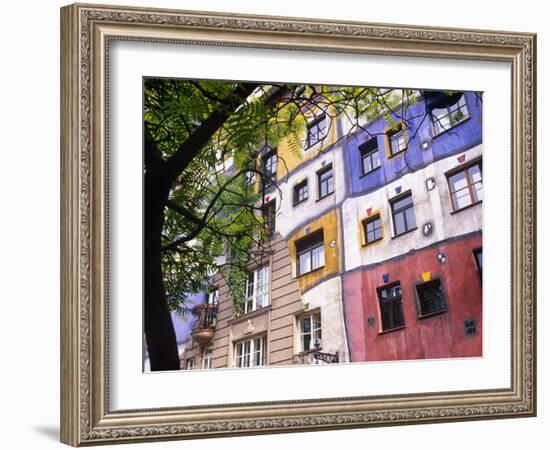 Hundertwasser Haus, Apartment House Designed by Artist Friedensreich Hundertwasser, Vienna, Austria-Paul Harris-Framed Photographic Print