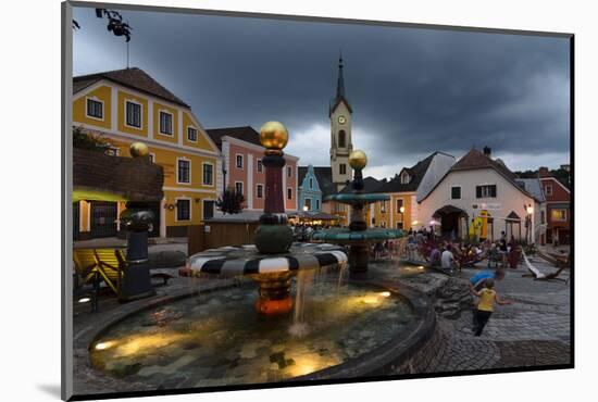 Hundertwasser Well on the Main Square, in the Background the Town Parish Church, Austria-Volker Preusser-Mounted Photographic Print