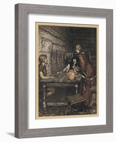 Hunding Suspicious-Arthur Rackham-Framed Art Print