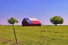 An Old Barn Painted with a Texas Flag near Waco Texas-Hundley Photography-Laminated Photographic Print