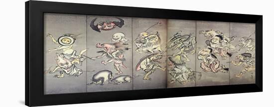 Hundreds Demon March at Night-Kyosai Kawanabe-Framed Giclee Print