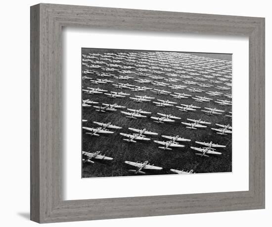 Hundreds of B-29 Flying Fortresses Await Scrap Heap-Bettmann-Framed Photographic Print