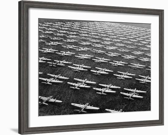 Hundreds of B-29 Flying Fortresses Await Scrap Heap-Bettmann-Framed Photographic Print