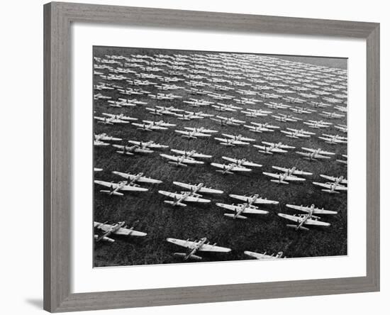 Hundreds of B-29 Flying Fortresses Await Scrap Heap-Bettmann-Framed Photographic Print