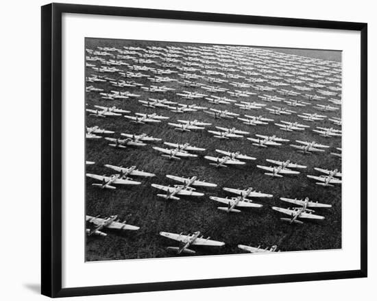 Hundreds of B-29 Flying Fortresses Await Scrap Heap-Bettmann-Framed Photographic Print