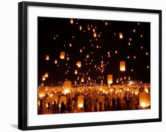 Hundreds of Lanterns are Released During a Memorial Service-null-Framed Photographic Print