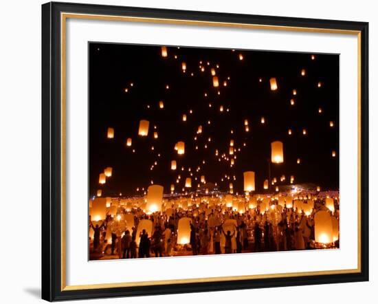 Hundreds of Lanterns are Released During a Memorial Service-null-Framed Photographic Print