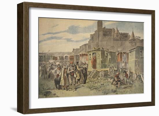 Hungarian Gypsies Outside Carcassonne-French-Framed Giclee Print