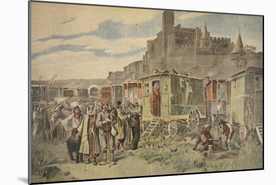 Hungarian Gypsies Outside Carcassonne-French-Mounted Giclee Print