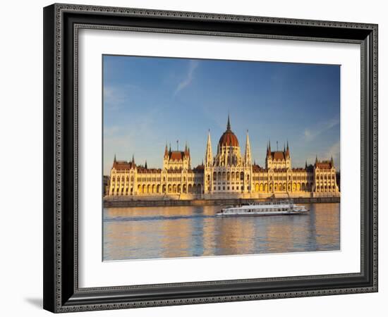 Hungarian Parliament Building and River Danube, Budapest, Hungary-Doug Pearson-Framed Photographic Print