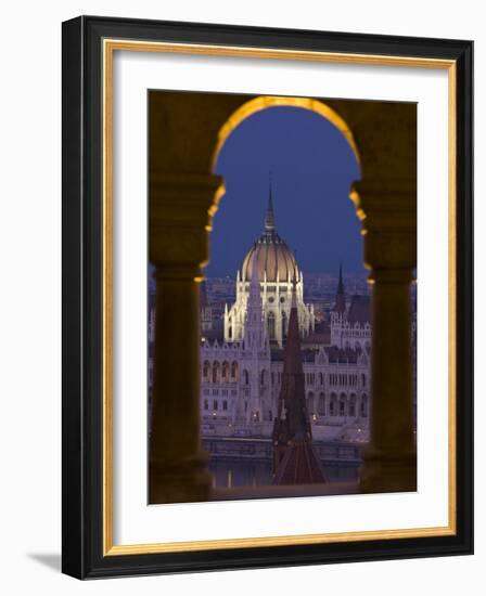 Hungarian Parliament Seen from Fishermans Bastion, Budapest, Hungary-Doug Pearson-Framed Photographic Print