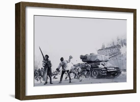 Hungarian Uprising of 1956-Graham Coton-Framed Giclee Print