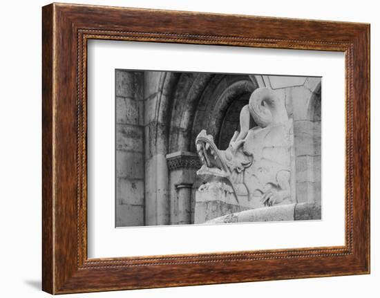 Hungary, Budapest. Dragon statue at Fisherman's Bastion building.-Tom Haseltine-Framed Photographic Print