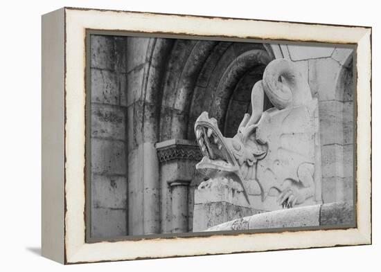 Hungary, Budapest. Dragon statue at Fisherman's Bastion building.-Tom Haseltine-Framed Premier Image Canvas