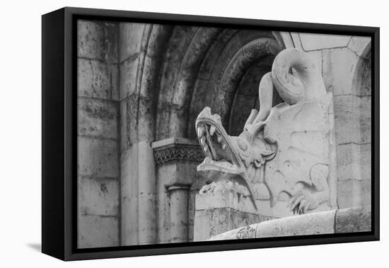 Hungary, Budapest. Dragon statue at Fisherman's Bastion building.-Tom Haseltine-Framed Premier Image Canvas