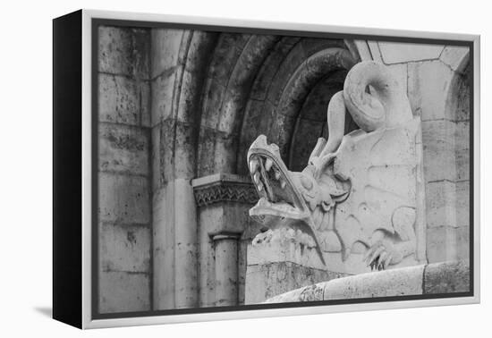 Hungary, Budapest. Dragon statue at Fisherman's Bastion building.-Tom Haseltine-Framed Premier Image Canvas