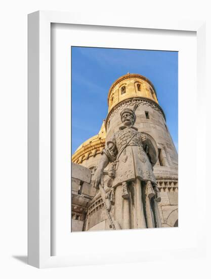Hungary, Budapest. Fisherman's Bastion and statue of Janos Hunyadi.-Tom Haseltine-Framed Photographic Print