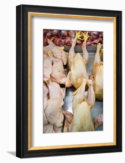 Hungary, Budapest, Pest, Meat Market, Chicken, Detail-Rainer Mirau-Framed Photographic Print