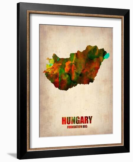 Hungary Watercolor Poster-NaxArt-Framed Art Print