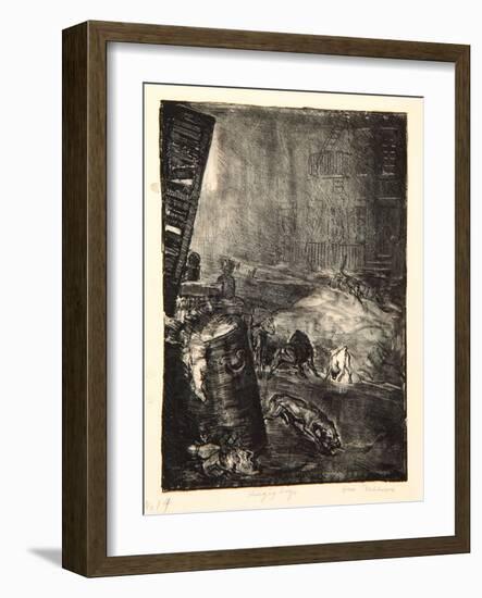 Hungry Dogs, Second Stone, 1916-George Wesley Bellows-Framed Giclee Print