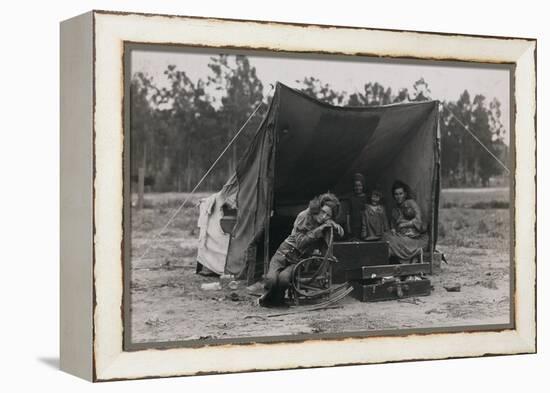 Hungry Mother and Children-Dorothea Lange-Framed Stretched Canvas