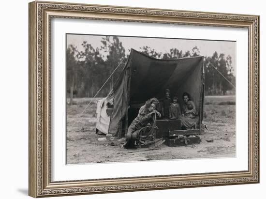 Hungry Mother and Children-Dorothea Lange-Framed Art Print